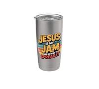 Jesus Is My Jam And I'm Here To Spread It Vaso térmico de acero inoxidable de doble pared