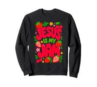 Jesus is My Jam Cute Christian Strawberry Faith Sudadera