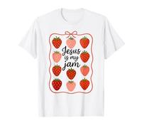 Jesus Is My Jam Cute Strawberry Faith Camiseta