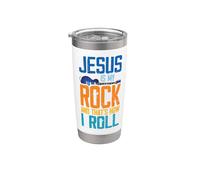 Jesus Is My Rock And That Is How I Roll Cristiano Vaso térmico de acero inoxidable de doble pared