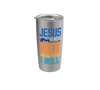 Jesus Is My Rock And That Is How I Roll Cristiano Vaso térmico de acero inoxidable de doble pared