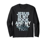 Jesus is My Rock & My Salvation - Psalm 62:6 Faith Verse Manga Larga