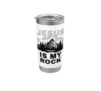 Jesus is My Rock - Psalm 62:6 Christian Faith Bible Verse Vaso térmico de acero inoxidable de doble pared