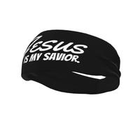 Jesus is My Savior Bandas para el Sudor, Diadema Deportiva elástica Unisex, para Correr, Yoga, Deportes de Gimnasio