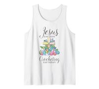 Jesus Is My Savior Crochet Therapy Crochet Craft Maker Camiseta sin Mangas