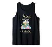 Jesus Is My Savior Crochet Therapy Crochet Craft Maker Camiseta sin Mangas