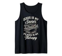 Jesus Is My Savior Pilates Is My Therapy Camiseta sin Mangas