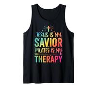 Jesus Is My Savior Pilates Is My Therapy Camiseta sin Mangas