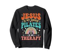 Jesus Is My Savior Pilates Is My Therapy Sudadera