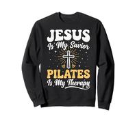 Jesus Is My Savior Pilates Is My Therapy Sudadera