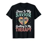 Jesus Is My Savior Quilting Is My Therapy Iglesia Camiseta