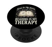 Jesus Is My Savior Reading Is My Therapy PopSockets PopGrip Adhesivo