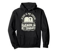 Jesus Is My Savior Reading Is My Therapy Sudadera con Capucha