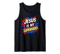 Jesus Is My Superhero Christian God Religious Comic Kids Boy Camiseta sin Mangas