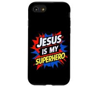 Jesus Is My Superhero Christian God Religious Comic Kids Boy Carcasa para iPhone SE (2020) / 7/8