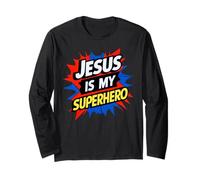 Jesus Is My Superhero Christian God Religious Comic Kids Boy Manga Larga