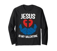 Jesus is My Valentine Funny Valentines Loves Christ Love Day Manga Larga