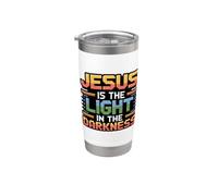 Jesus Is The Light In The Darkness Vaso térmico de acero inoxidable de doble pared