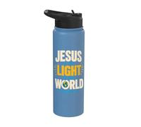 Jesus is The Light of The World John 8:12 Christian Verse Stainless Steel Insulated Water Bottle