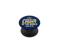 Jesus Is The Light of The World Shirt John 8:12 Christian I PopSockets PopGrip Adhesivo