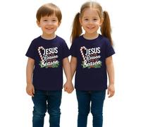 Jesus is The Reason for The Season Bastón de caramelo con muérdago | Navidad Christmas X-Mas Camiseta infantil, azul marino, 104