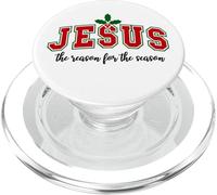 Jesus is The Reason for The Season Christmas Christian Quote PopSockets PopGrip para MagSafe