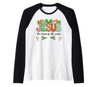 Jesus is The Reason for The Season Christmas Christian Theme Camiseta Manga Raglan