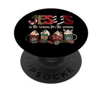 Jesus Is The Reason For The Season For Christmas Christian PopSockets PopGrip Adhesivo