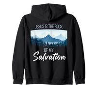 Jesus is The Rock of My Salvation - Christian Faith Verse Sudadera con Capucha