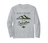 Jesus is The Rock of My Salvation - Psalm 62:6 Faith Verse Manga Larga