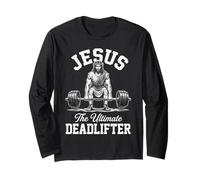 Jesus Is The Ultimate Deadlifter Christian Workout Manga Larga