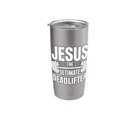 Jesus Is The Ultimate Deadlifter Vaso térmico de acero inoxidable de doble pared