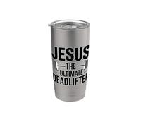 Jesus Is The Ultimate Deadlifter Vaso térmico de acero inoxidable de doble pared