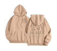 Jesus Jesus Is My Healer Sudaderas con capucha para mujer, lindas con capucha con gráfico cristiano, trajes de fe, otoño, verano, playa, ropa casual, cómoda, moderna, I Love Jesus, Religious Anime Y2K