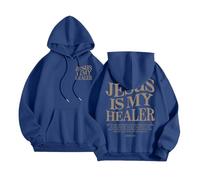 Jesus Jesus Is My Healer Sudaderas con capucha para mujer, Workou Casual Christian University, sudaderas con capucha Trust In The Lord Y2K gráfico con capucha, trajes de playa y verano 2025 Backwoods