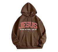 Jesús Jesus The Way The Truth and The Life Sudaderas Y2K para mujer Workou con capucha Cristiana Verano Sudaderas con capucha Dios Otoño Gráfico Moda Playa Casual Sudaderas Preppy, café, XXL