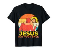 Jesus Jiu Jitsu Gifts Apparel - Camiseta Retro Cool Jiu Jitsu Cristiano, Idea de Regalo Religioso, Unisex-Jóvenes, Manga Larga, Negro, Pequeño EU (S)