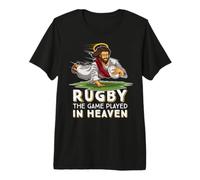 Jesús Jugando al Rugby Rugby - The Game Played In Heaven Camiseta Premium