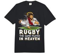 Jesús Jugando al Rugby Rugby - The Game Played In Heaven Comfort Colors Adult Heavyweight T-Shirt
