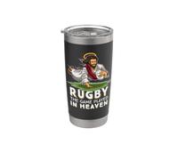 Jesús jugando al Rugby "Rugby - The Game Played In Heaven" Vaso térmico de acero inoxidable de doble pared