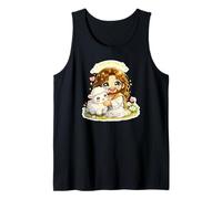 Jesús Kawaii Chibi Buen Pastor Arte Camiseta sin Mangas