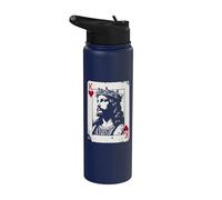 Jesus King Of Hearts - Amante del juego de cartas religioso vintage Stainless Steel Insulated Water Bottle