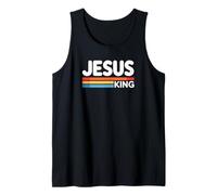 Jesus King Retro Christian Faith Bold Worship Tees and Decor Camiseta sin Mangas