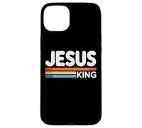 Jesus King Retro Christian Faith Bold Worship Tees and Decor Carcasa para iPhone 15 Plus
