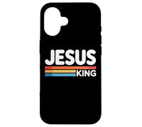 Jesus King Retro Christian Faith Bold Worship Tees and Decor Carcasa para iPhone 16