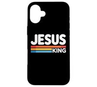 Jesus King Retro Christian Faith Bold Worship Tees and Decor Carcasa para iPhone 16 Plus