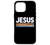 Jesus King Retro Christian Faith Bold Worship Tees and Decor Carcasa para iPhone 16 Pro MAX