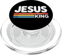 Jesus King Retro Christian Faith Bold Worship Tees and Decor PopSockets PopGrip para MagSafe