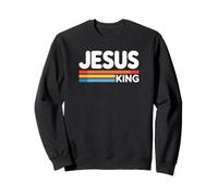 Jesus King Retro Christian Faith Bold Worship Tees and Decor Sudadera