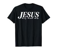Jesús la Forma en Que la Verdad Vida Cristiana Hombre y Mujer aman a Dios Camiseta